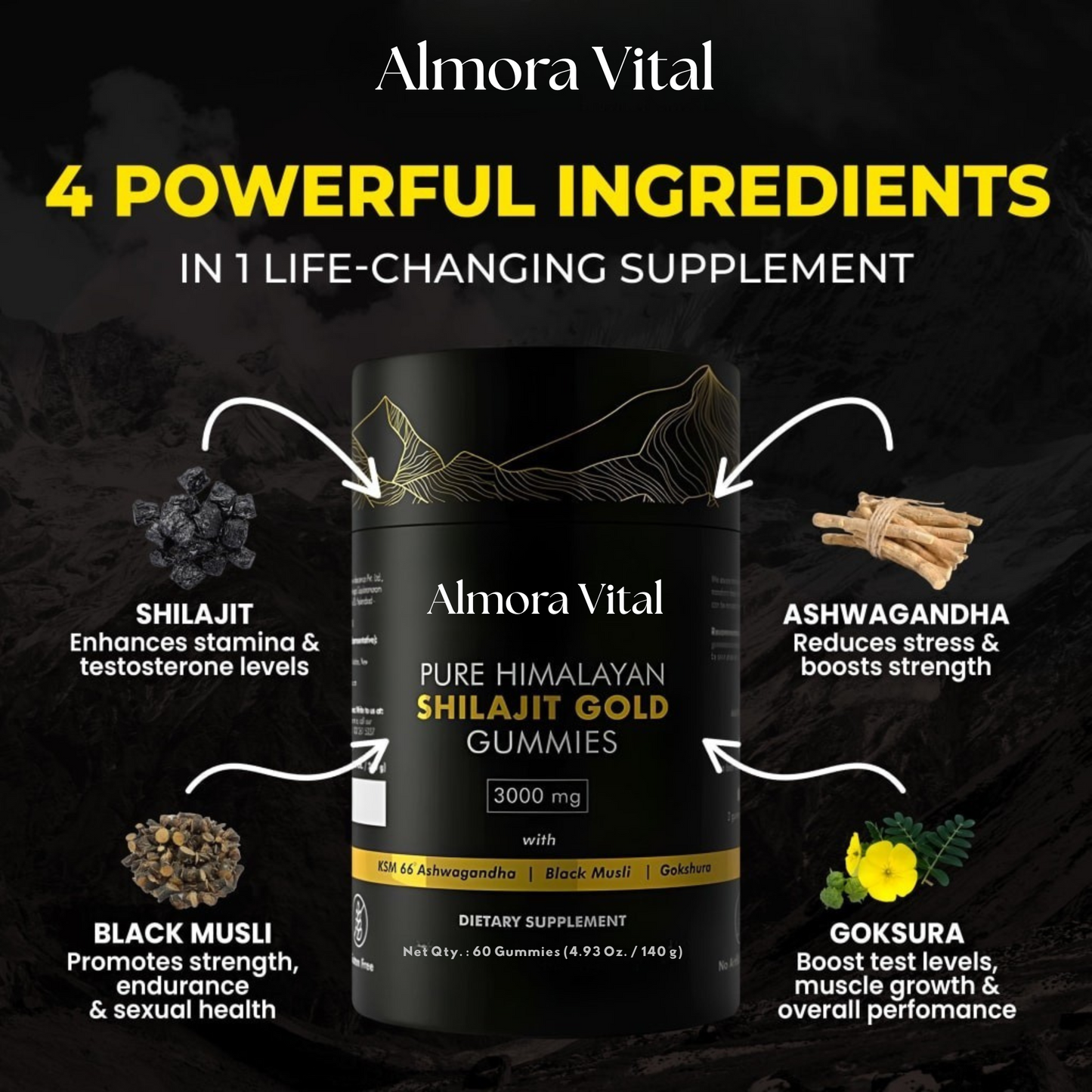 Almora Vital™ Shilajit Gummies